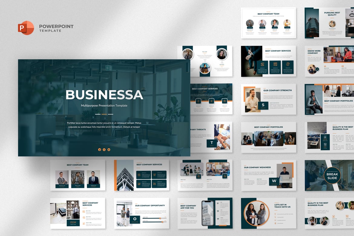 Template PowerPoint Bisnis Modern - Businessa