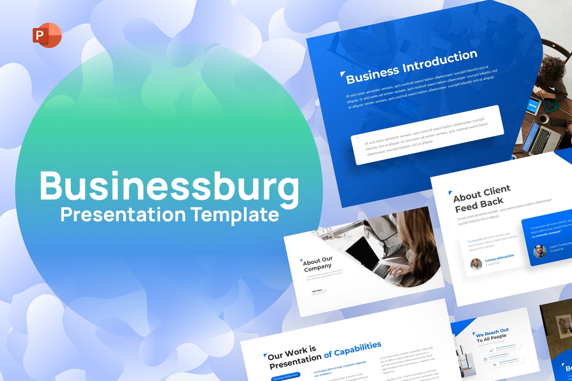 Template PowerPoint Bisnis Businessburg yang Menarik