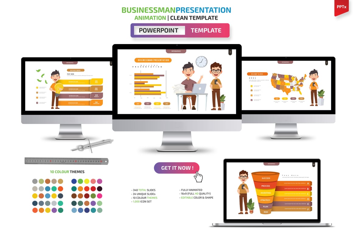Template Presentasi PowerPoint untuk Pengusaha yang Menarik dan Profesional