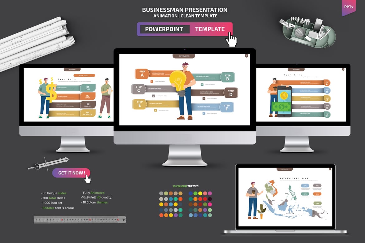 Template Presentasi PowerPoint Profesional untuk Pengusaha