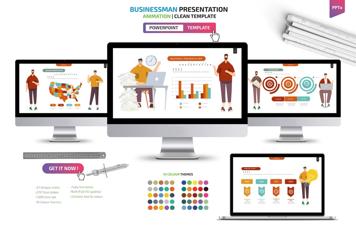 Template Powerpoint Presentasi Profesional untuk Bisnis