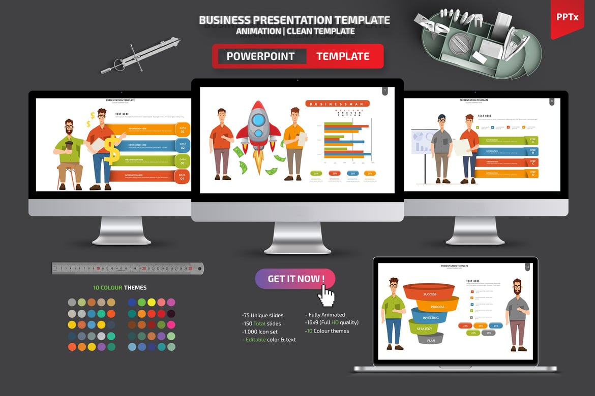 Template PowerPoint Presentasi Bisnis yang Menarik