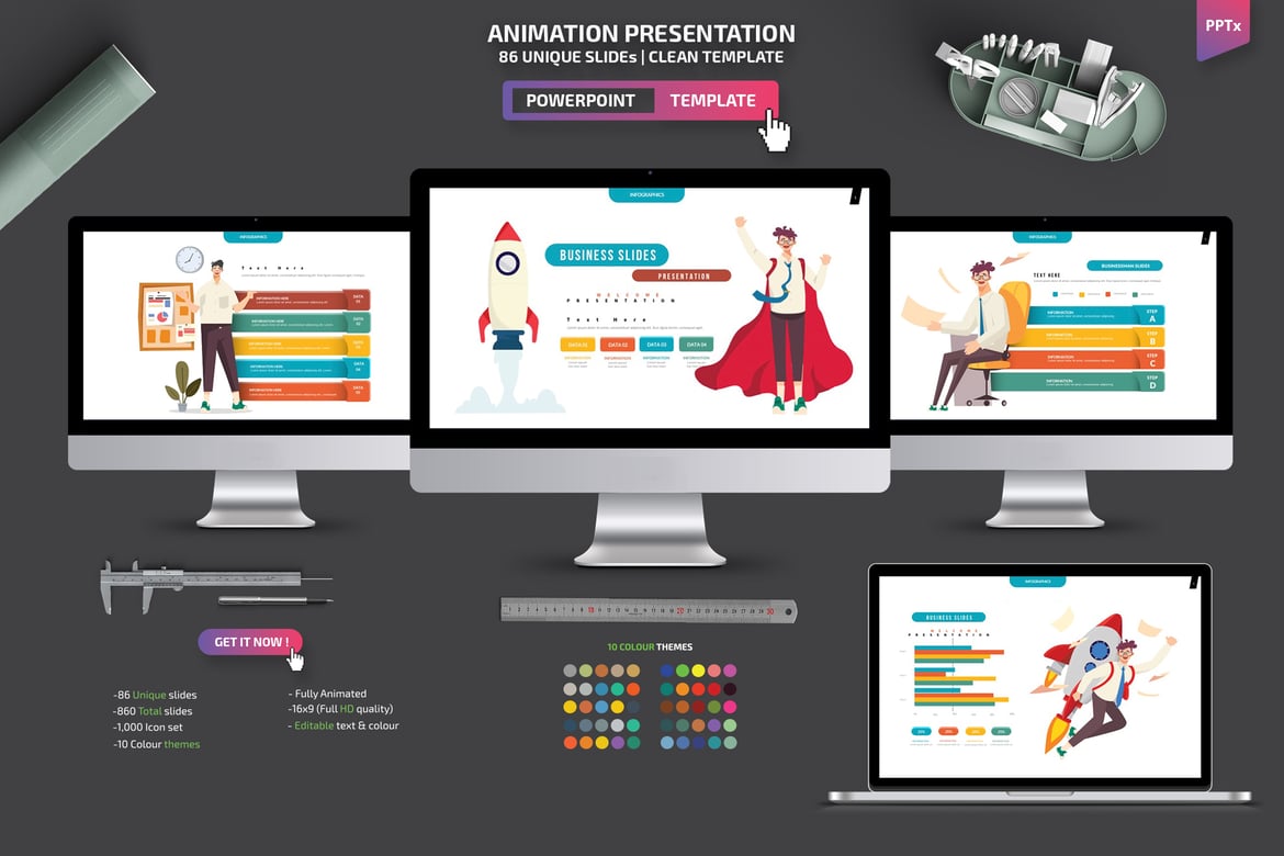 Template Powerpoint Presentasi Bisnis Profesional