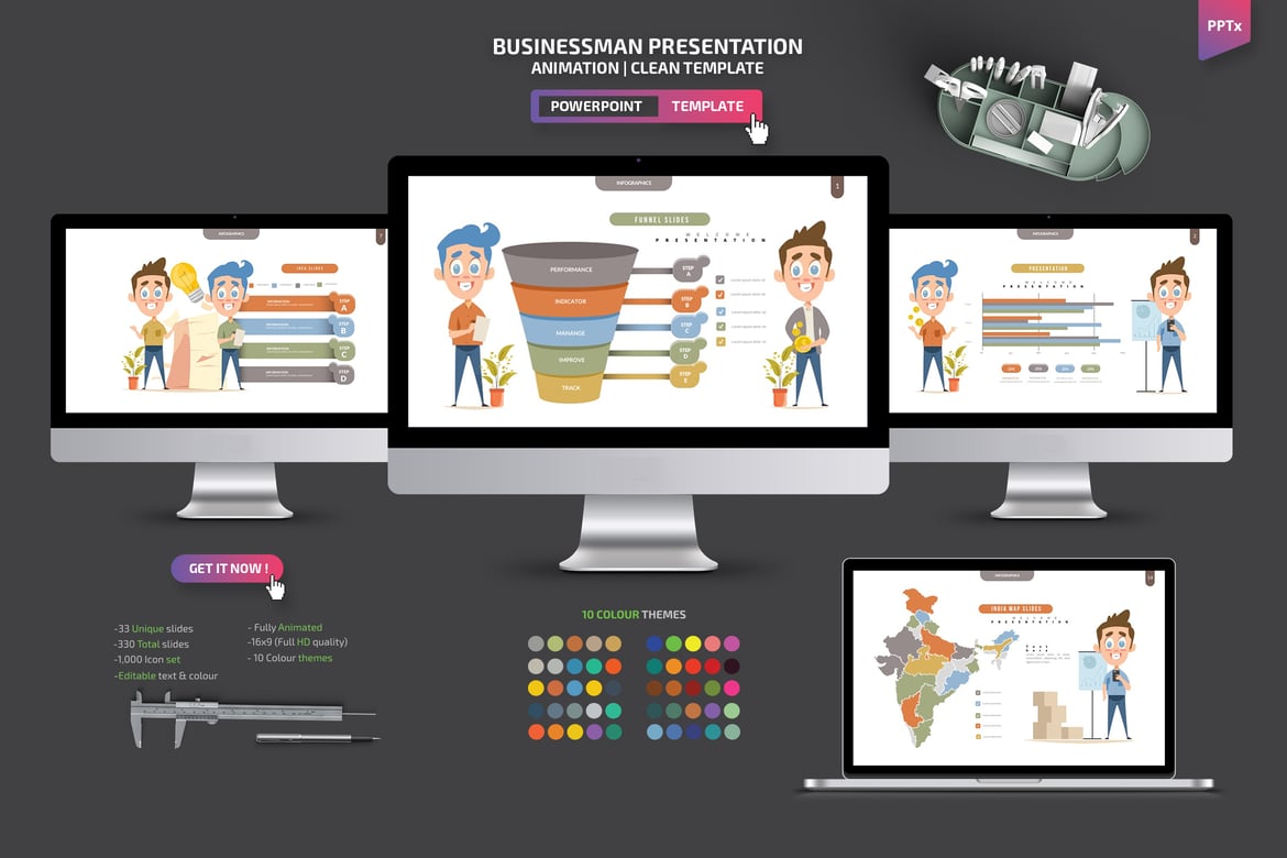 Template Presentasi Powerpoint untuk Pebisnis yang Profesional
