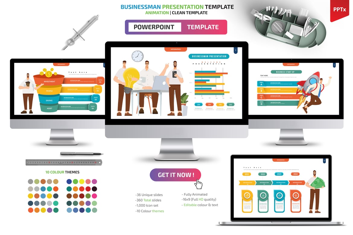 Template Presentasi PowerPoint Profesional untuk Pengusaha