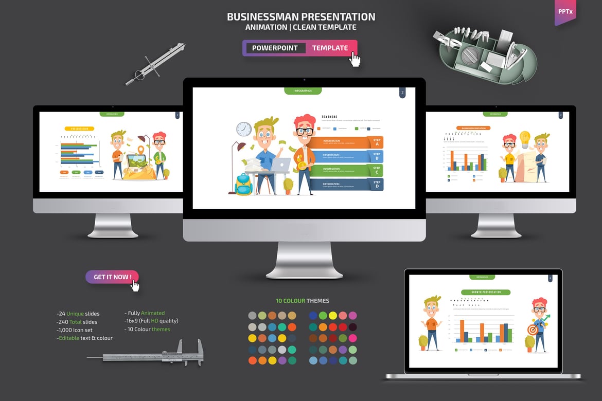 Template Powerpoint Presentasi Bisnis Profesional
