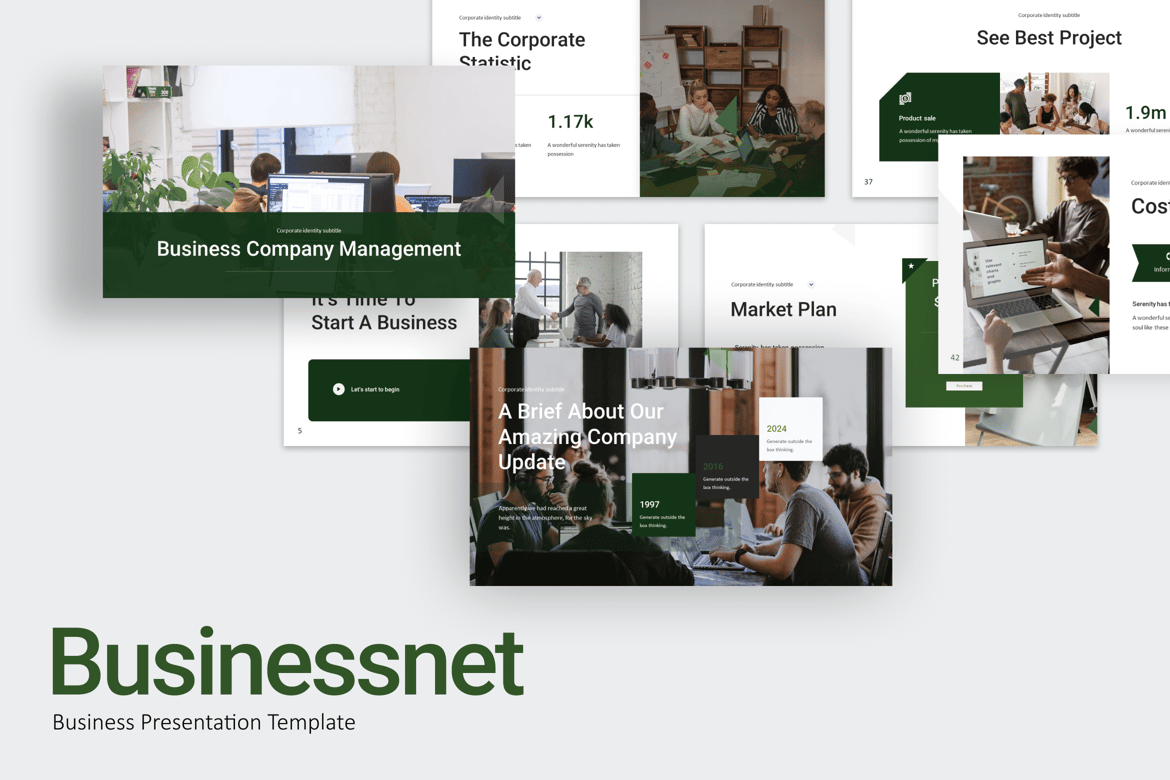 Template PowerPoint Bisnis Businessnet yang Menarik dan Profesional