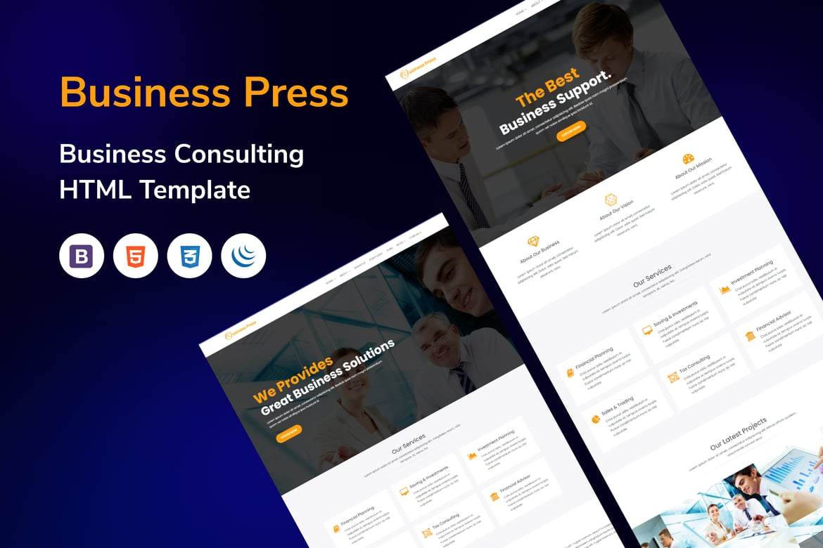 Template Website BisnisPress HTML5 yang Menawan