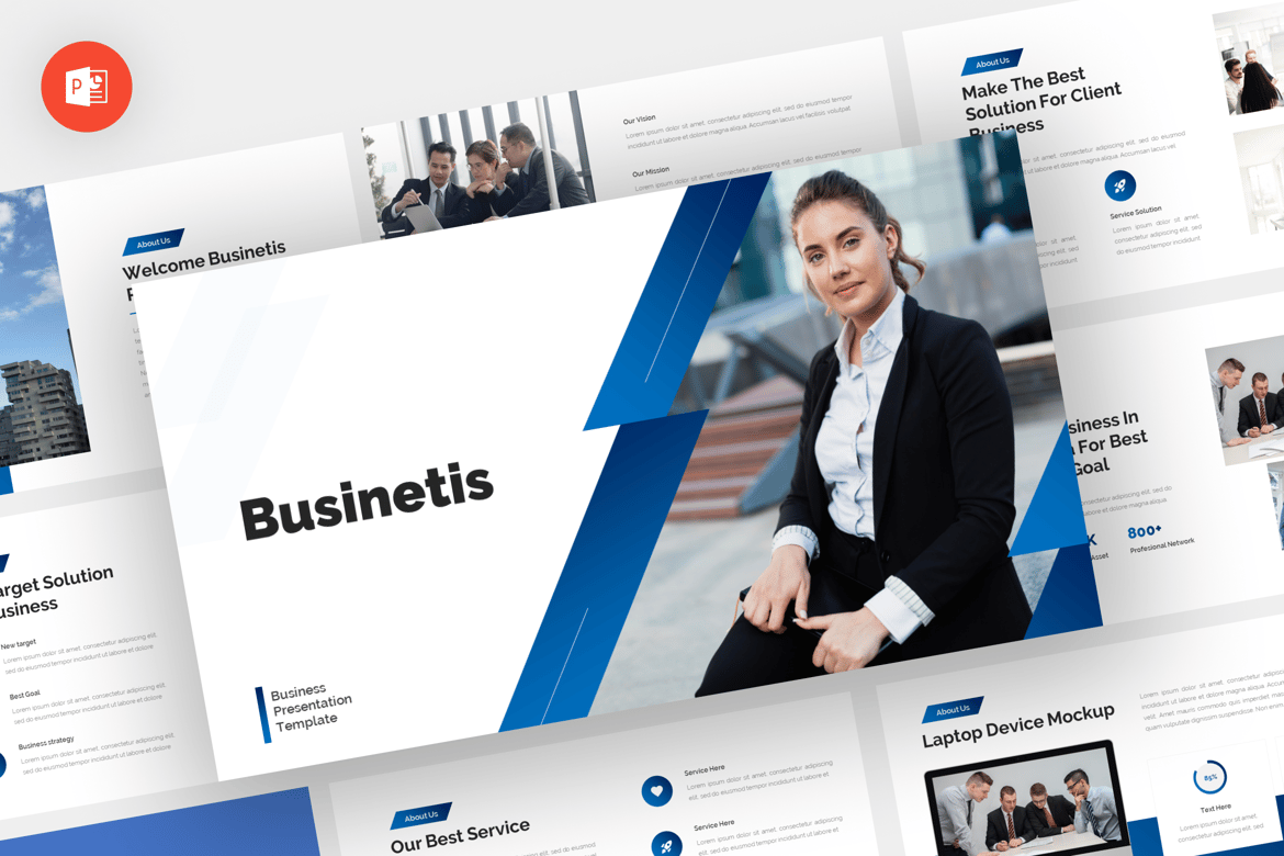 Businetis - Template Powerpoint Bisnis yang Modern dan Menarik