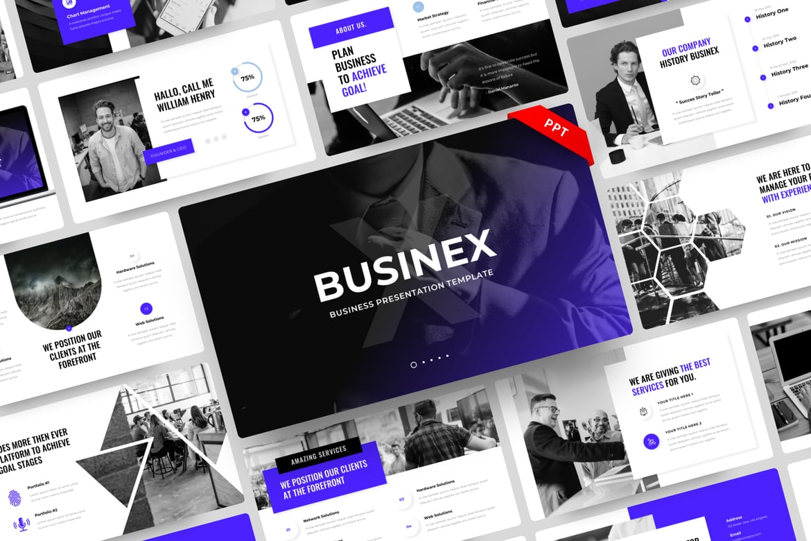 Template Presentasi Bisnis Korporat Businex yang Menarik