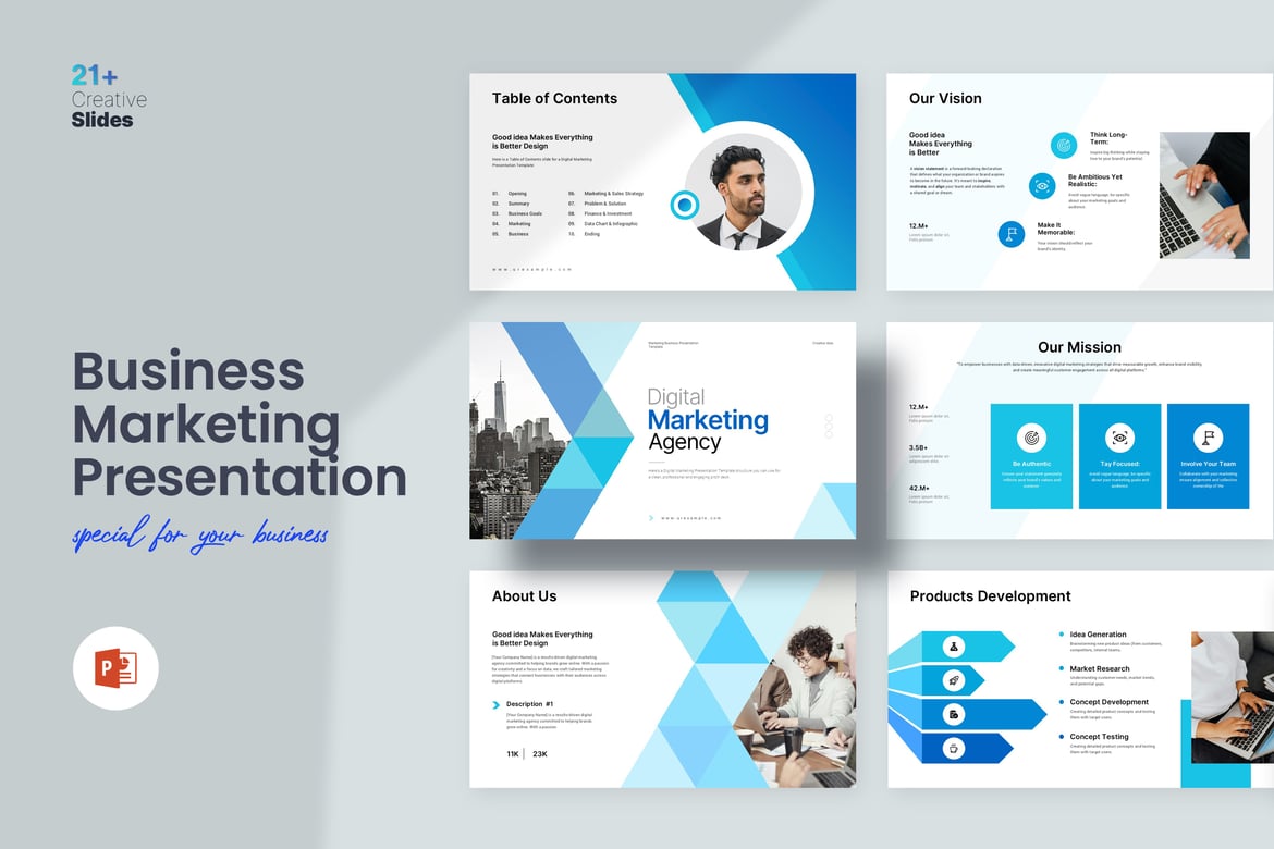Template Presentasi PowerPoint Strategi Pemasaran Bisnis yang Efektif