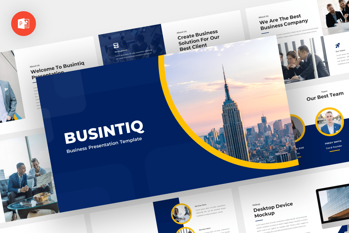 Template Powerpoint Busintiq - Solusi Presentasi Profesional Anda