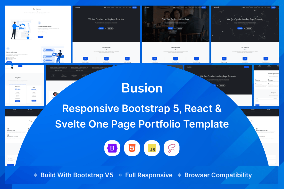 Busion - Template Website Responsif Satu Halaman yang Modern