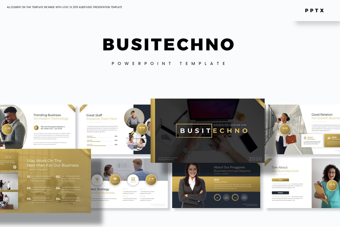 Template PowerPoint Busitechno - Solusi Presentasi yang Menarik