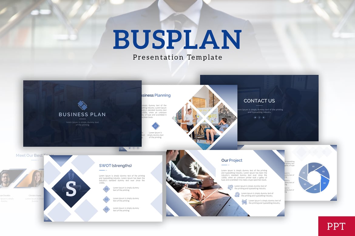Template Powerpoint Bisnis Busplan - Solusi Presentasi Profesional