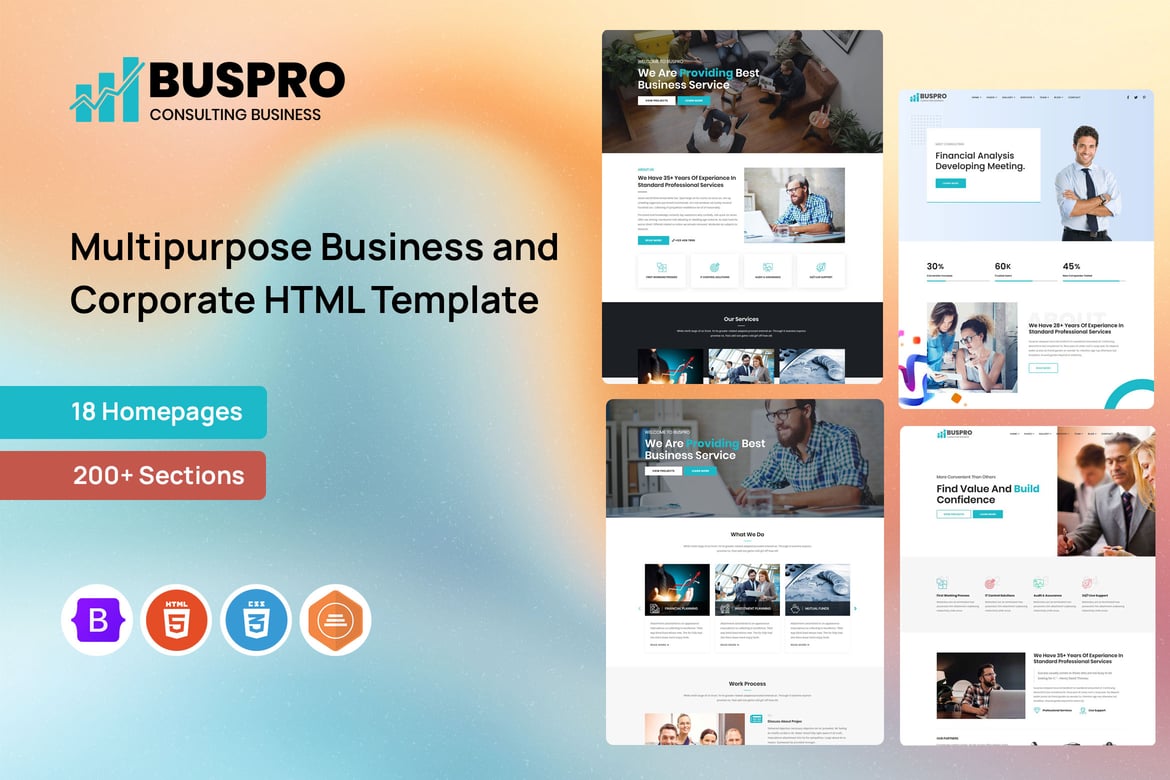 Buspro – Template Website Konsultasi Bisnis yang Modern