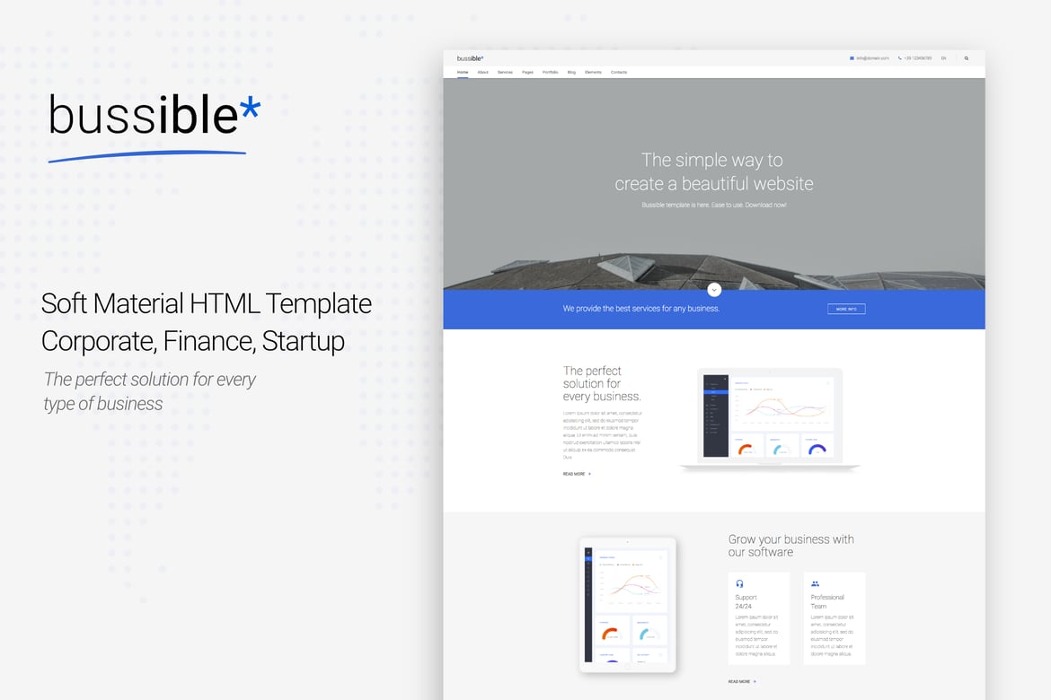 Bussible - Template Website Kreatif untuk Perusahaan, Keuangan, dan Startup