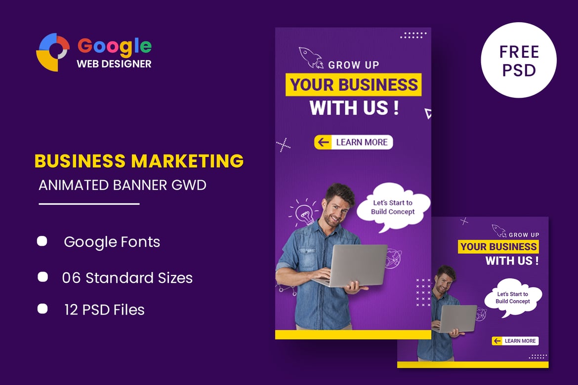 Template Web Banner Animasi untuk Bisnis yang Menarik