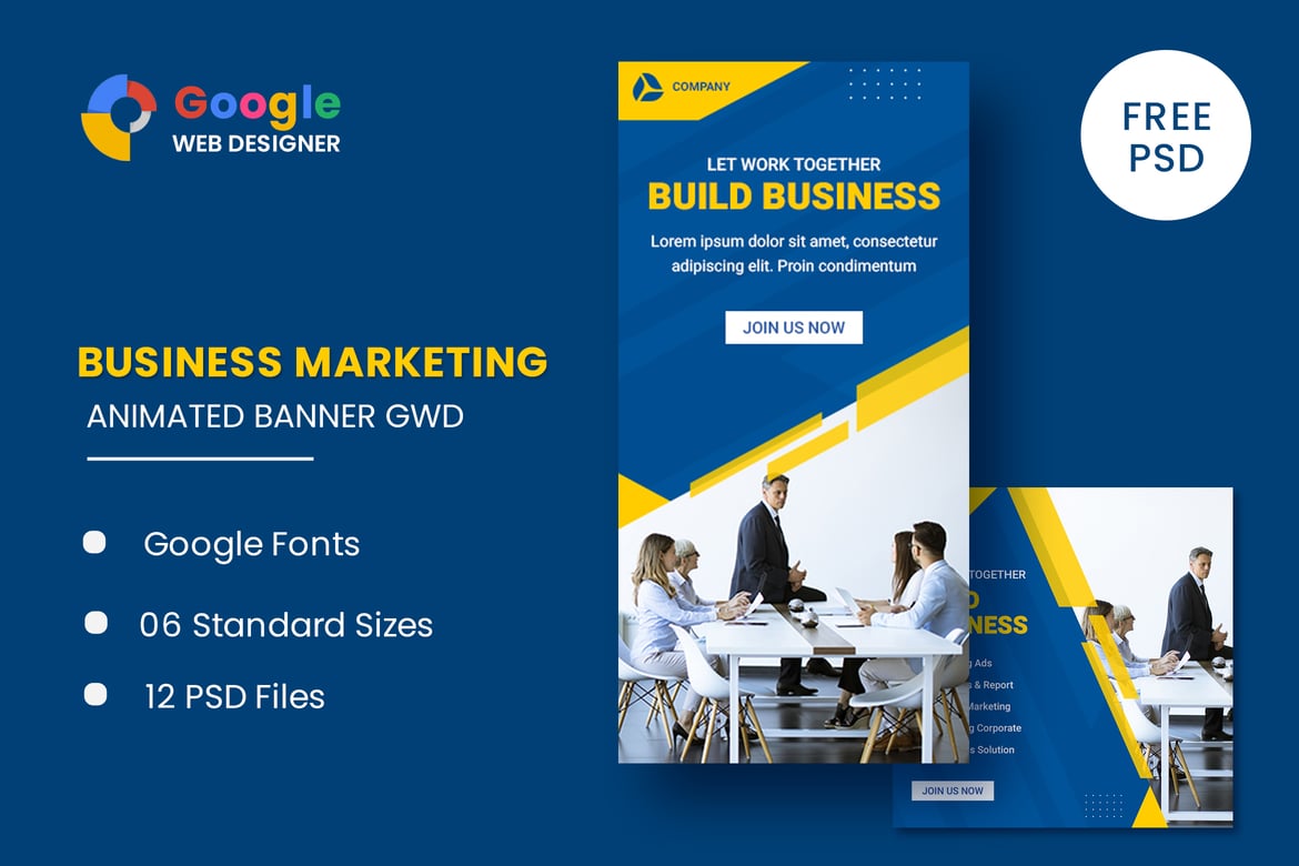 Template Banner Animasi Bisnis GWD yang Menarik