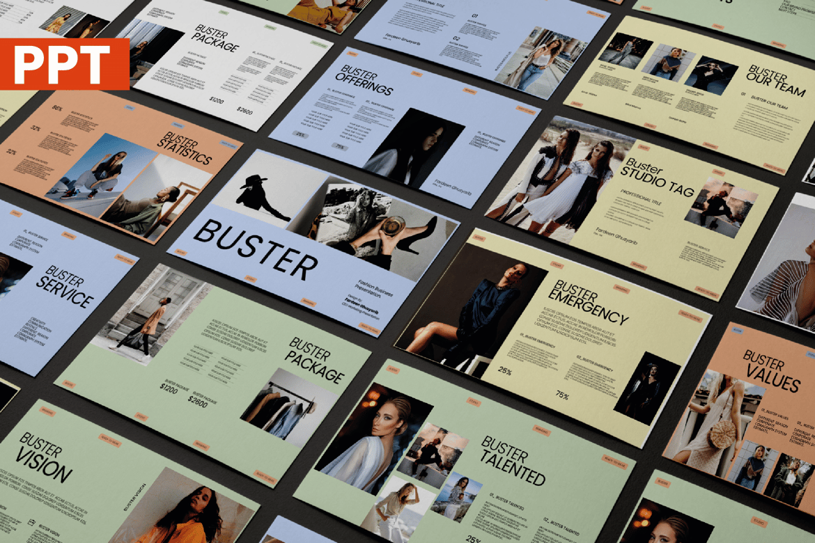 Template PowerPoint Buster: Presentasi Modern yang Mudah Disesuaikan