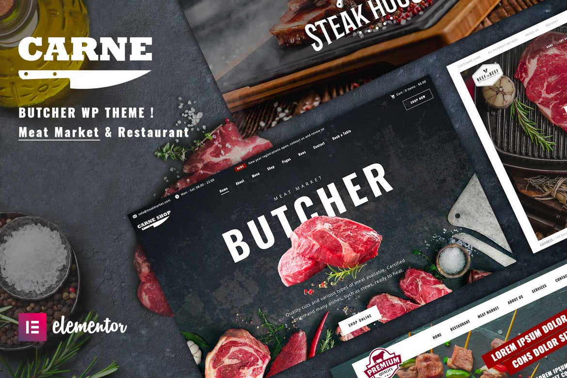 Tema WordPress Restoran Daging & Butcher yang Menarik
