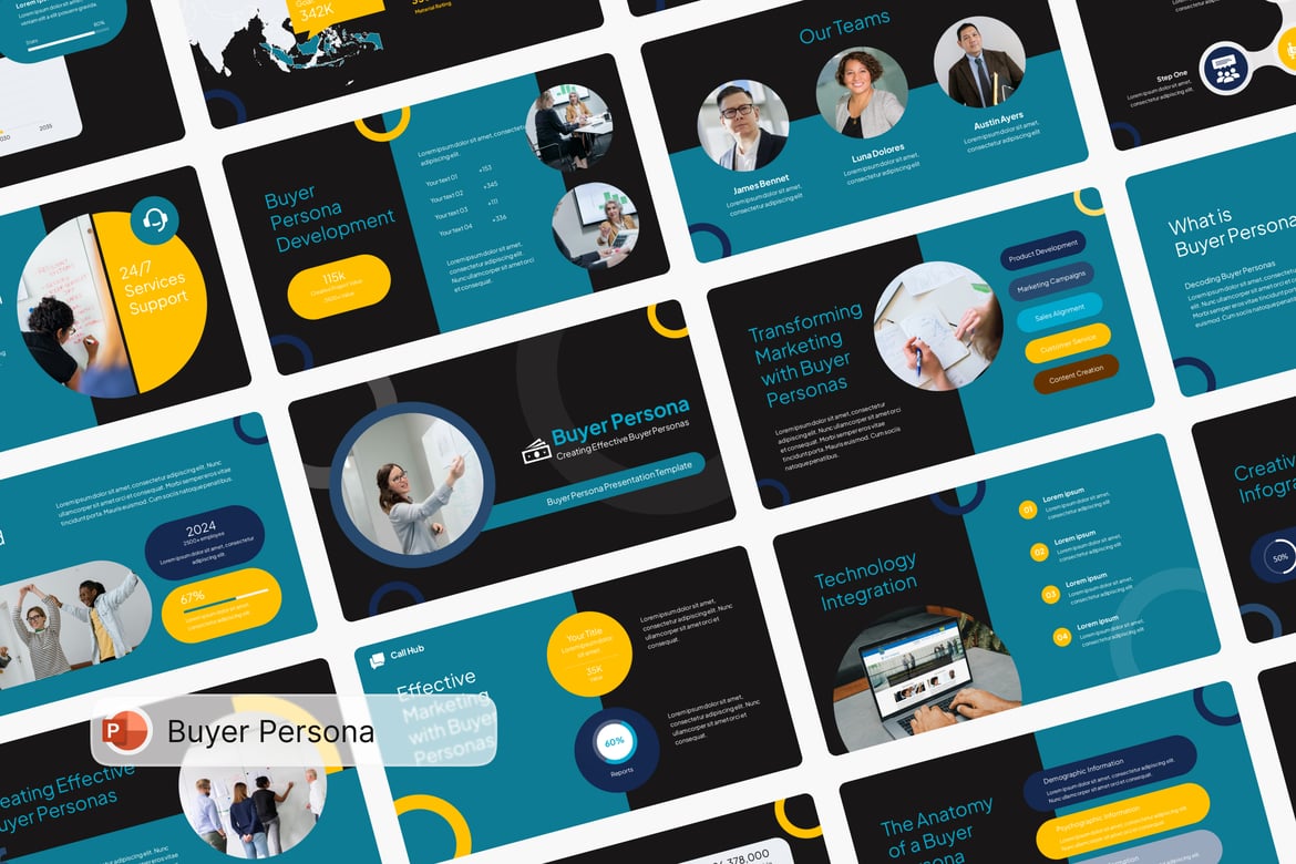 Template PowerPoint Persona Pembeli yang Menarik