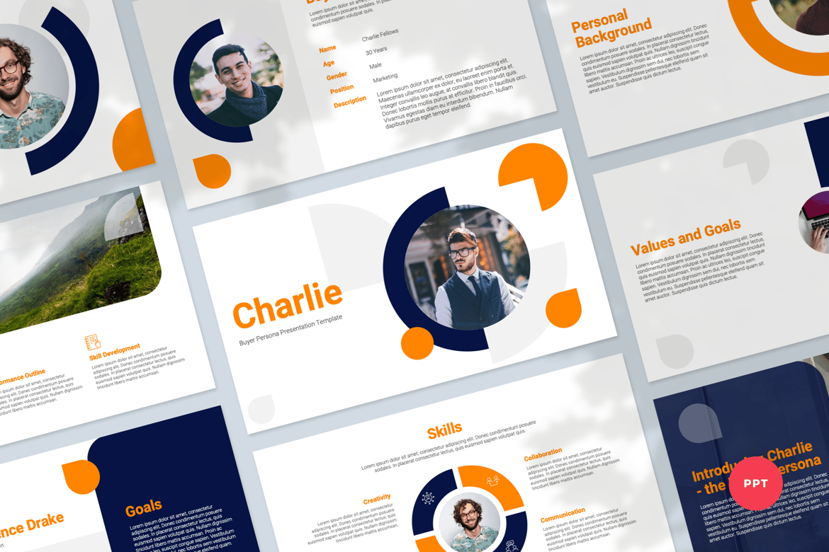 Template Presentasi PowerPoint Persona Pembeli yang Menarik