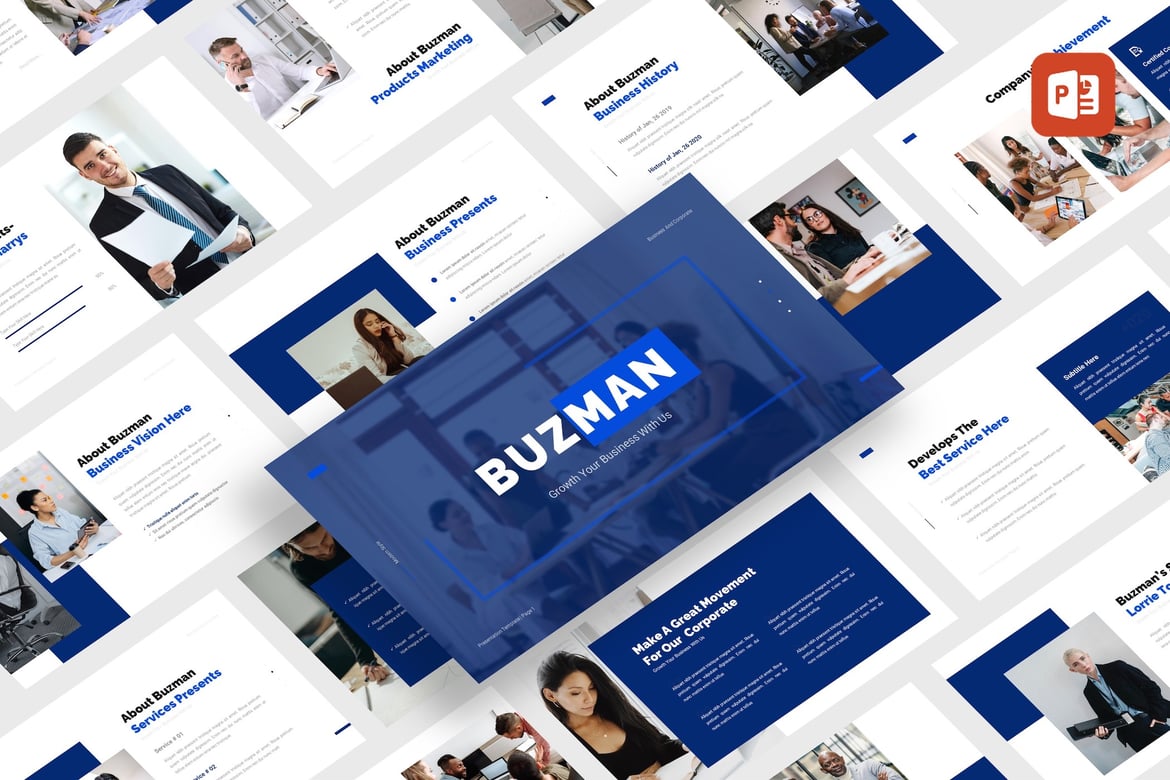 Buzman - Template PowerPoint Korporat Kreatif dan Profesional