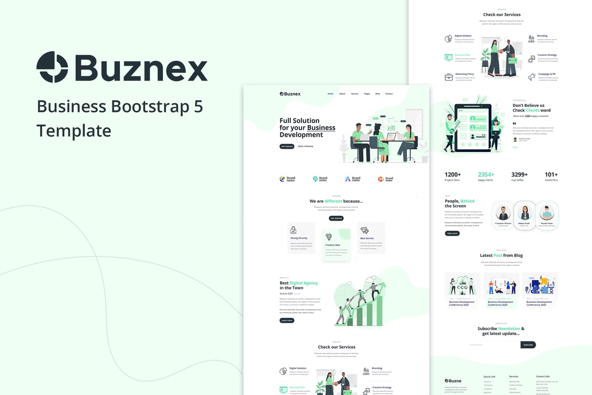 Buznex - Template Website Bisnis Korporat Modern dengan Bootstrap 5