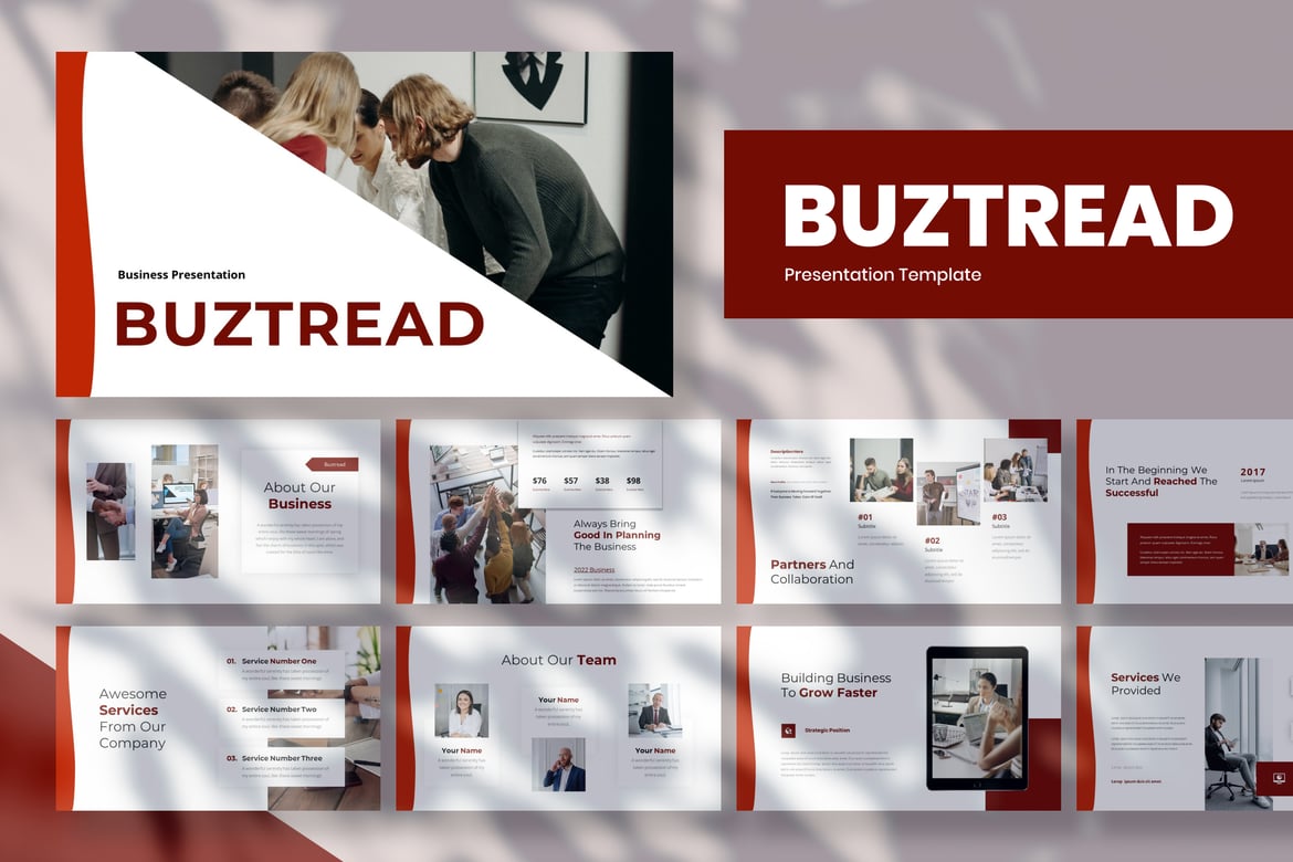 Buztread - Template PowerPoint Presentasi Bisnis yang Menarik