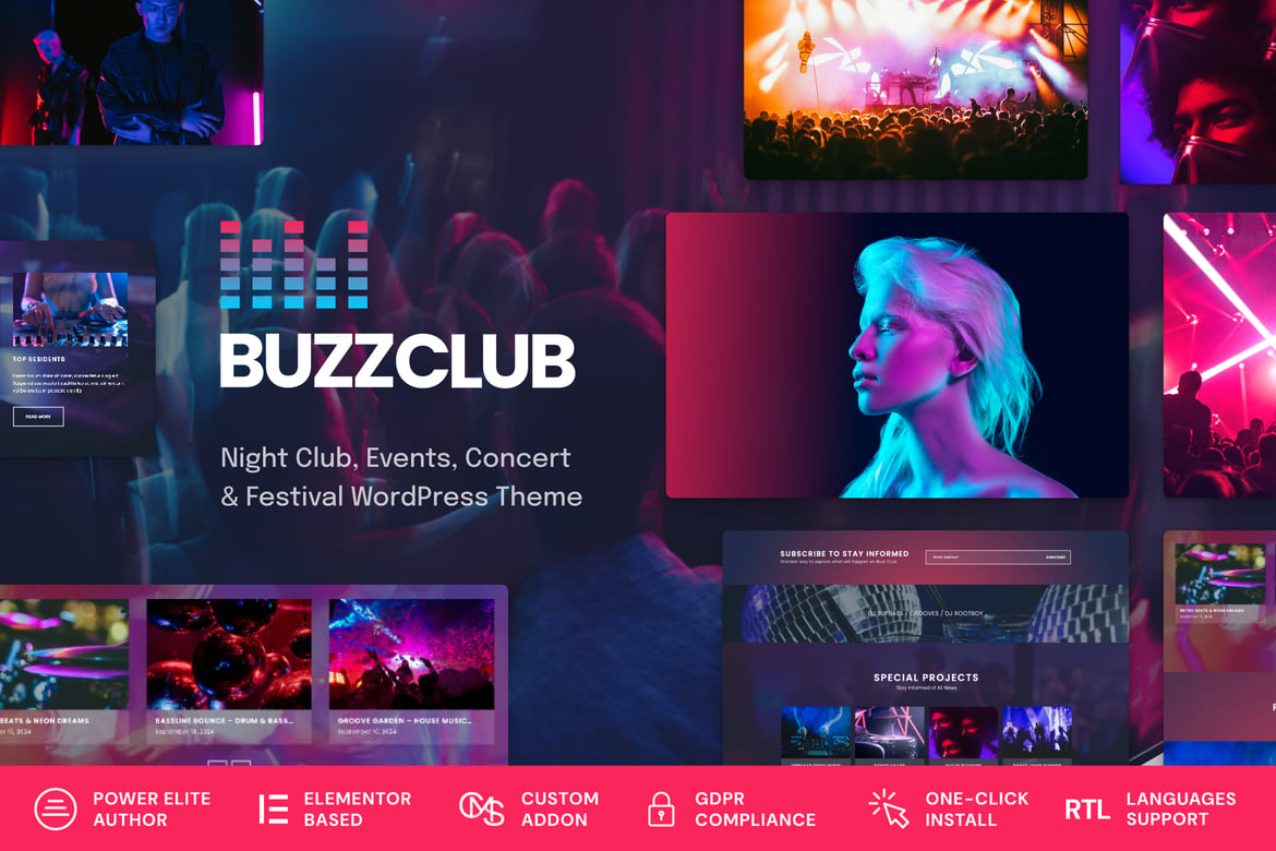 Tema WordPress Buzz Club - Solusi Terbaik untuk Klub Malam dan Musik