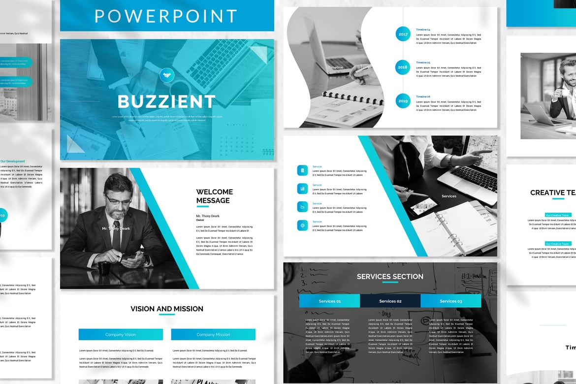 Template PowerPoint Buzzient - Solusi Presentasi Bisnis Anda