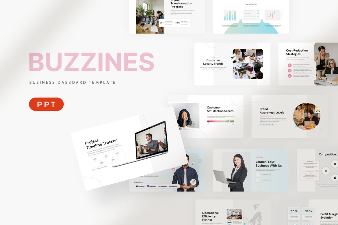 Template Presentasi PowerPoint Buzzines yang Menarik dan Profesional