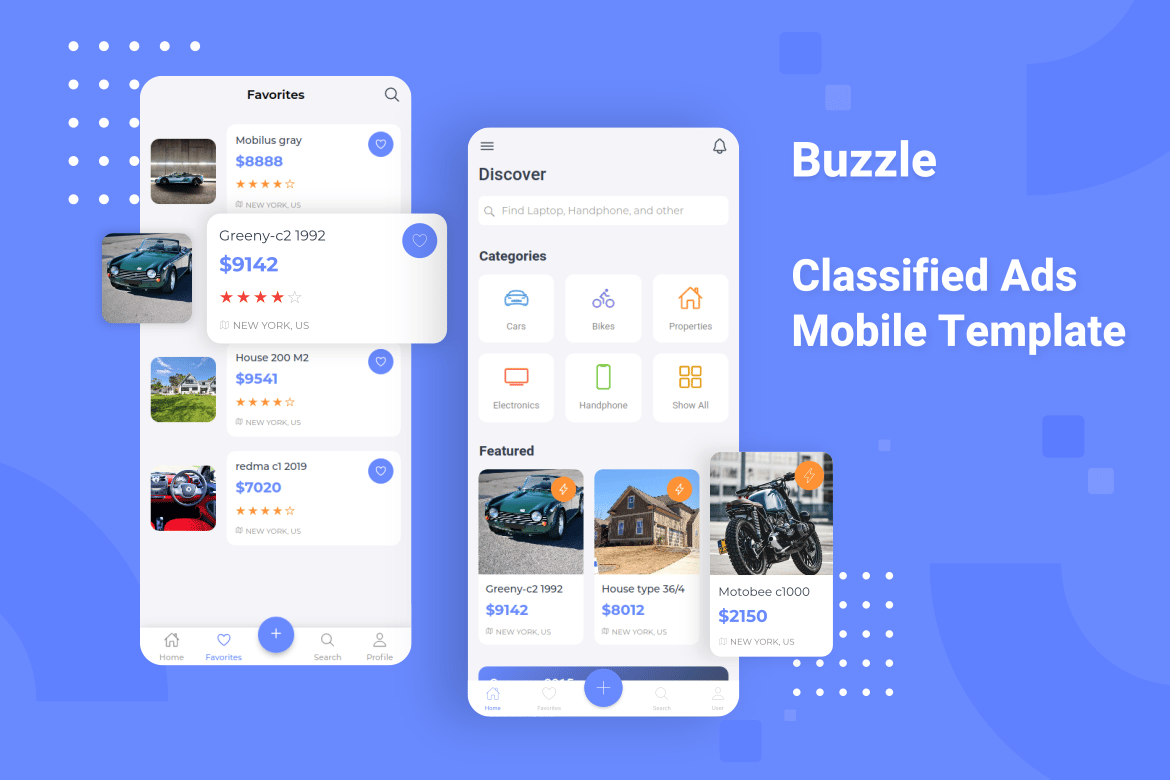 Buzzle - Template Mobile Iklan Baris yang Modern dan Fleksibel