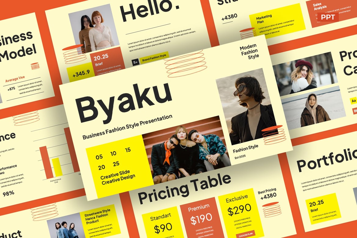 Template Presentasi Powerpoint BYAKU - Gaya Bisnis yang Menarik
