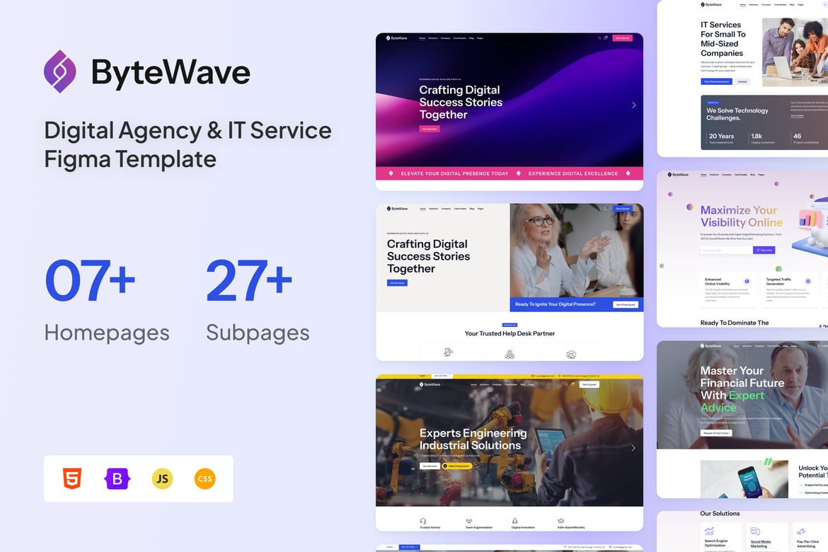 ByteWave - Template Website Digital dan IT yang Kreatif dan Responsif