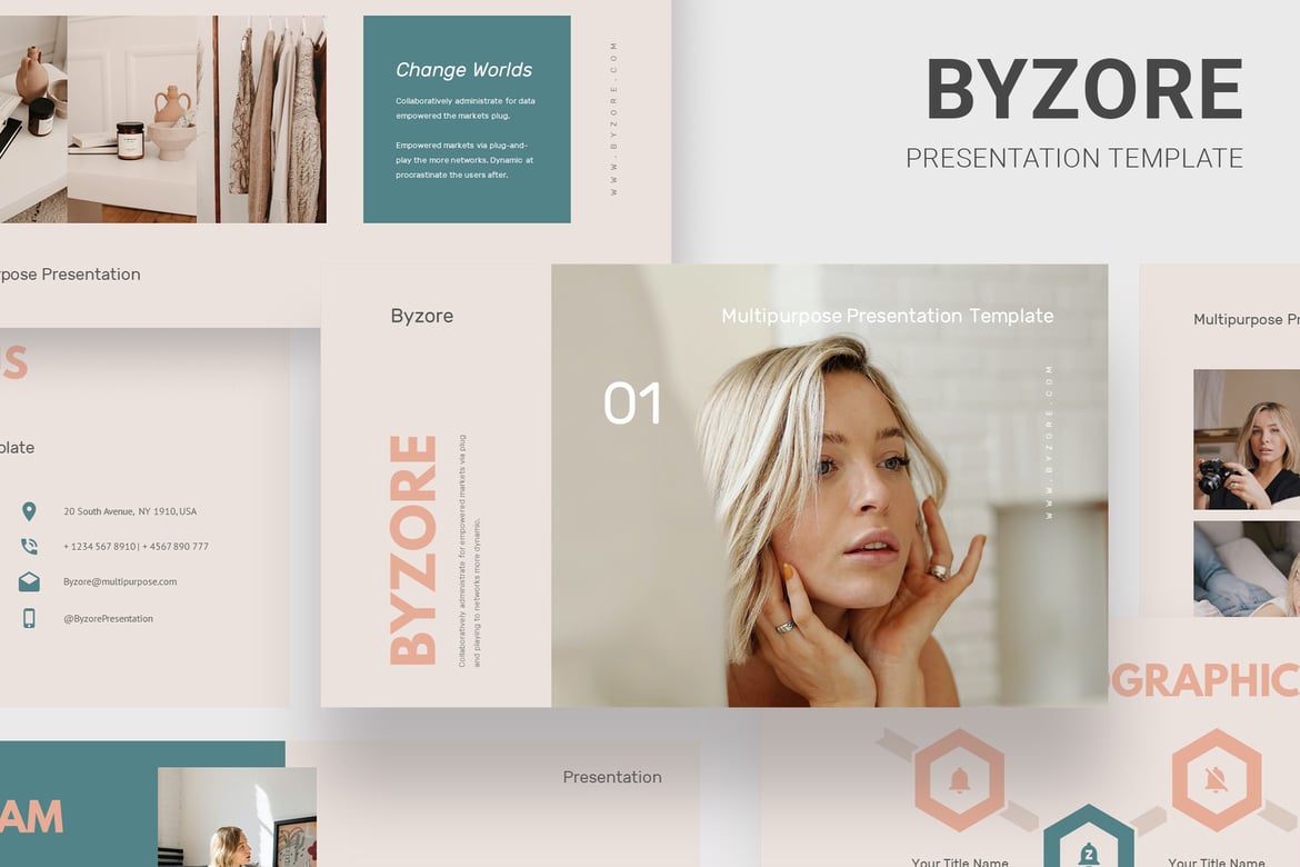 Byzore - Template Presentasi PowerPoint Serbaguna yang Menarik
