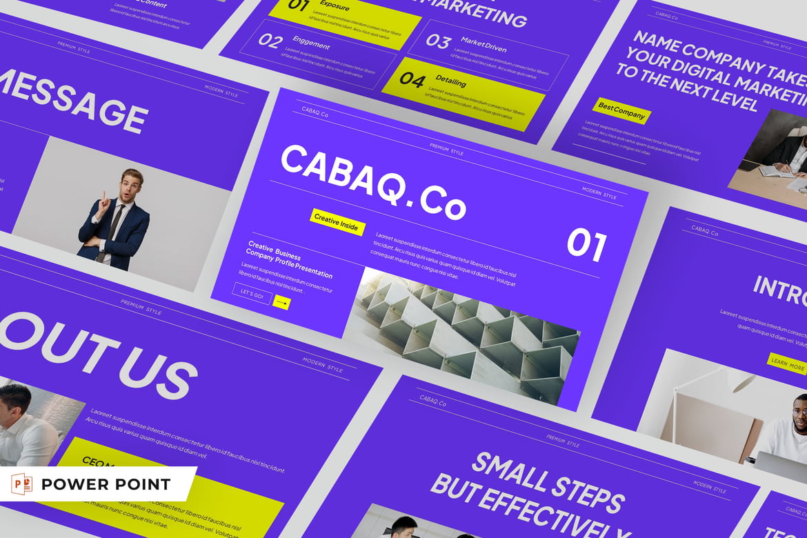 Template Powerpoint Profil Perusahaan Cabaq yang Menarik dan Profesional