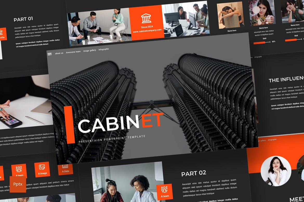 Template Presentasi Powerpoint Cabinet yang Modern dan Kreatif