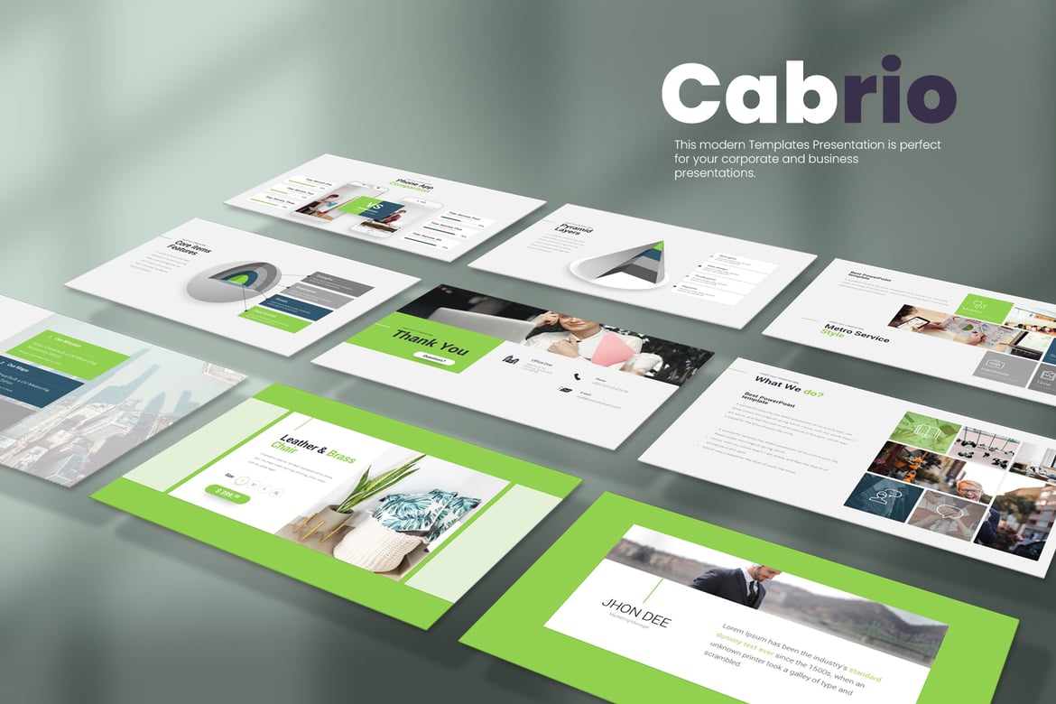 Template Presentasi PowerPoint Cabrio yang Menawan