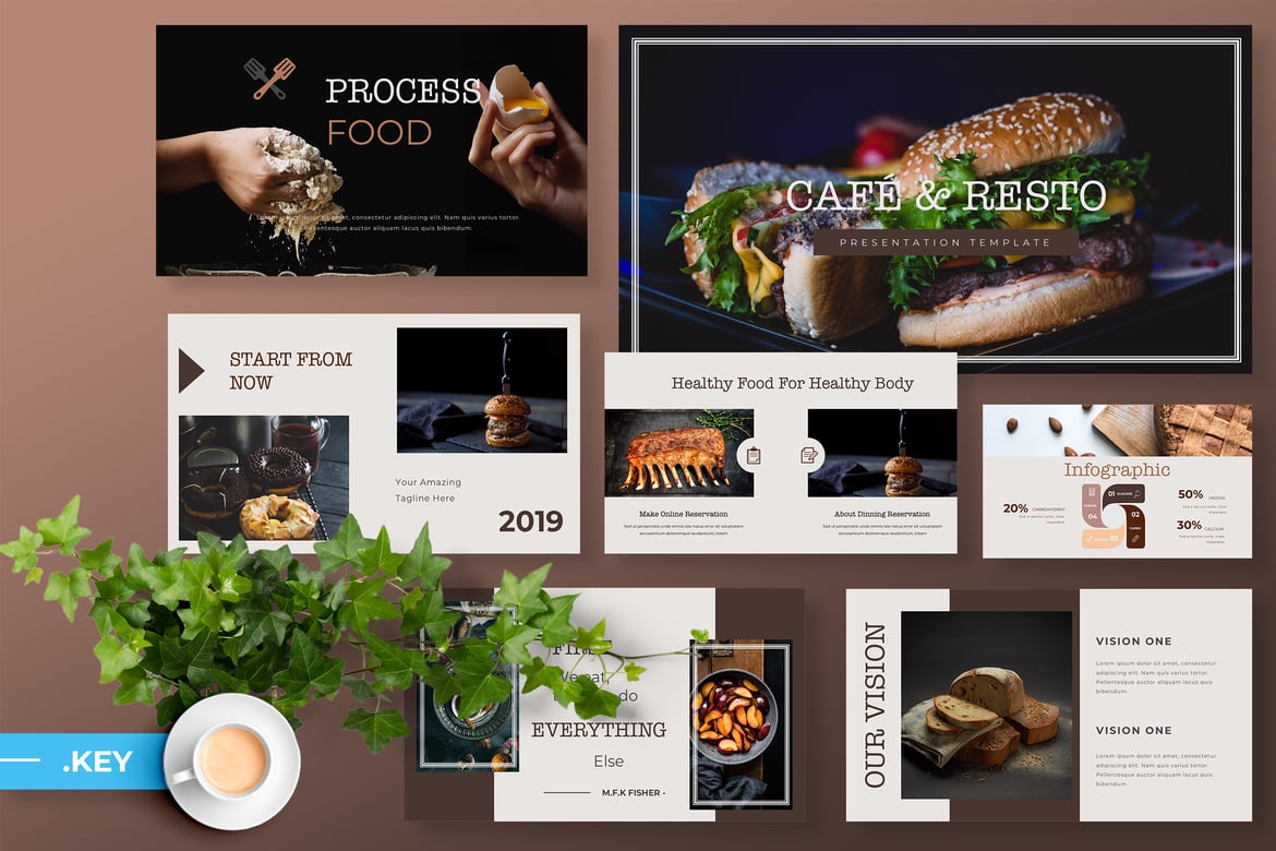 Template Presentasi PowerPoint Kafe & Resto yang Modern dan Kreatif