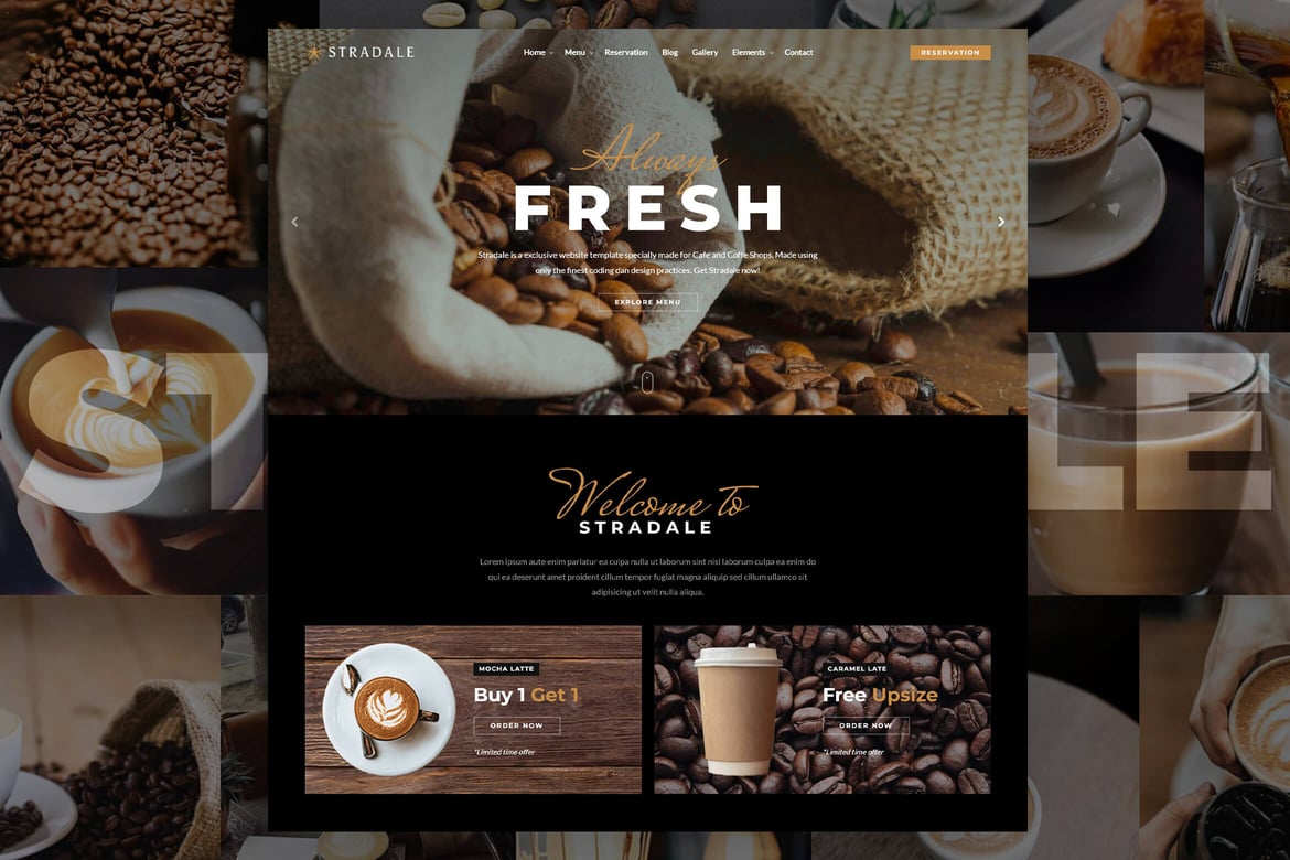 Template Website Kafe dan Restoran - Stradale yang Modern dan Menarik