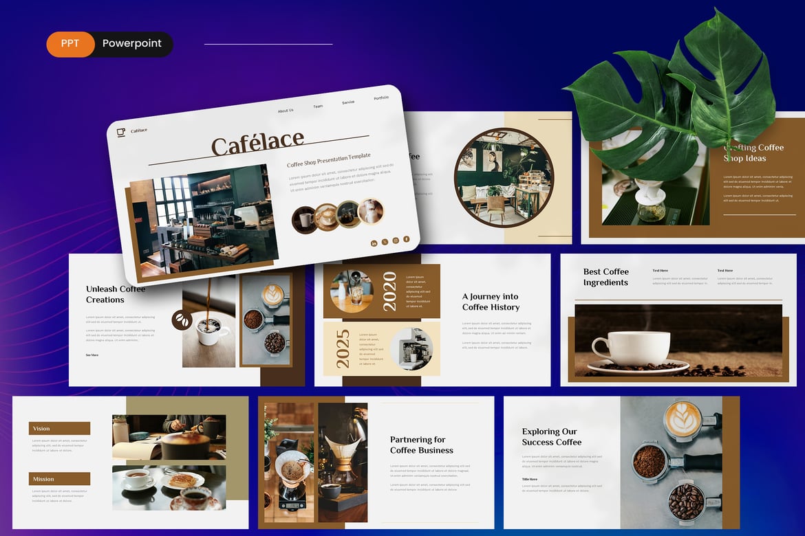 Cafelace - Template Presentasi PowerPoint untuk Kafe yang Menarik