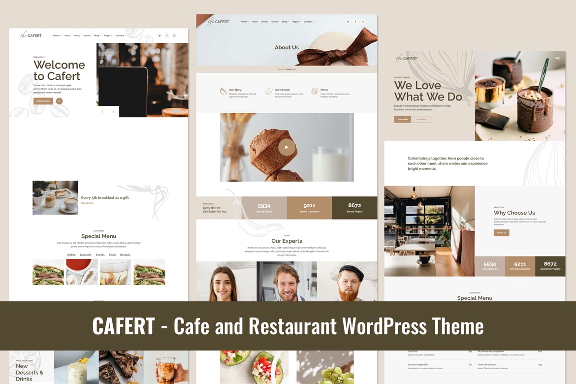 Cafert – Tema WordPress Kafe dan Restoran yang Menarik