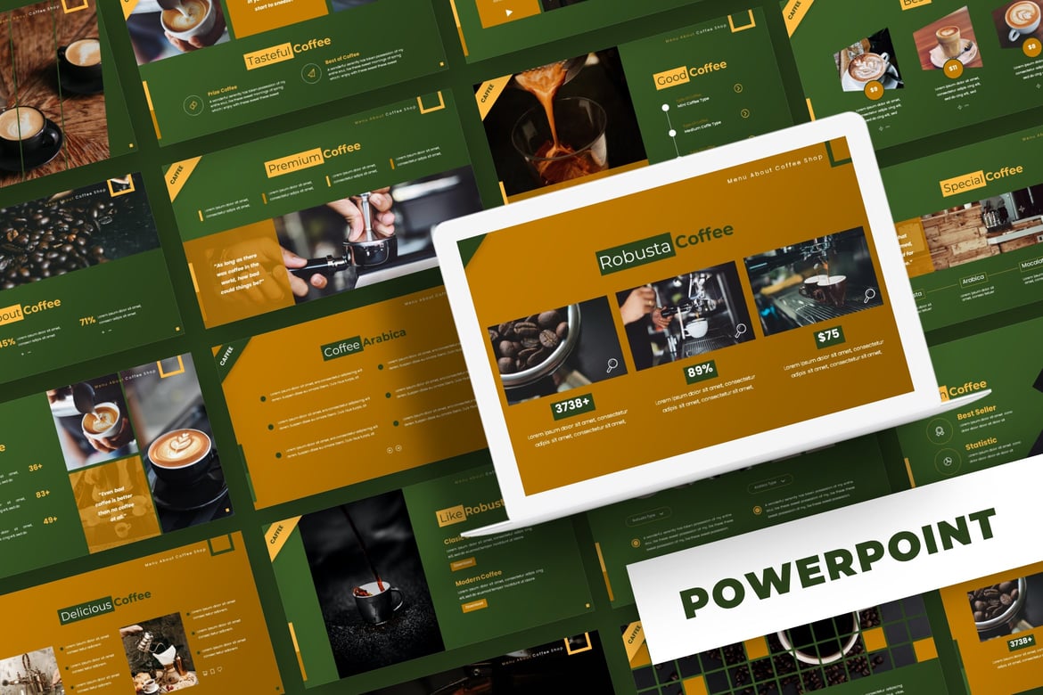 Caffeelate - Template Presentasi PowerPoint yang Menarik