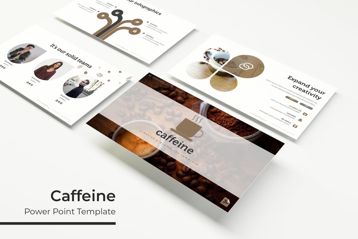 Template PowerPoint Caffeine yang Enerjik dan Menarik