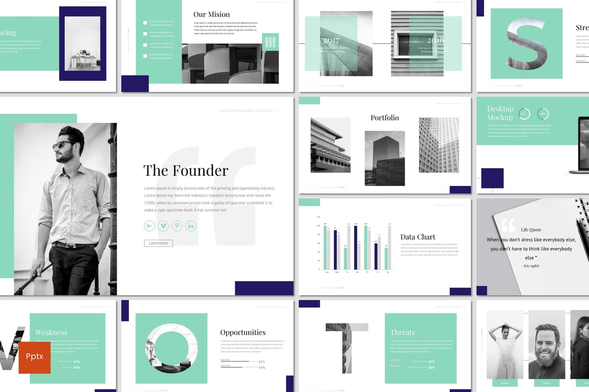 CaiHop - Template Presentasi PowerPoint Kreatif dan Minimalis