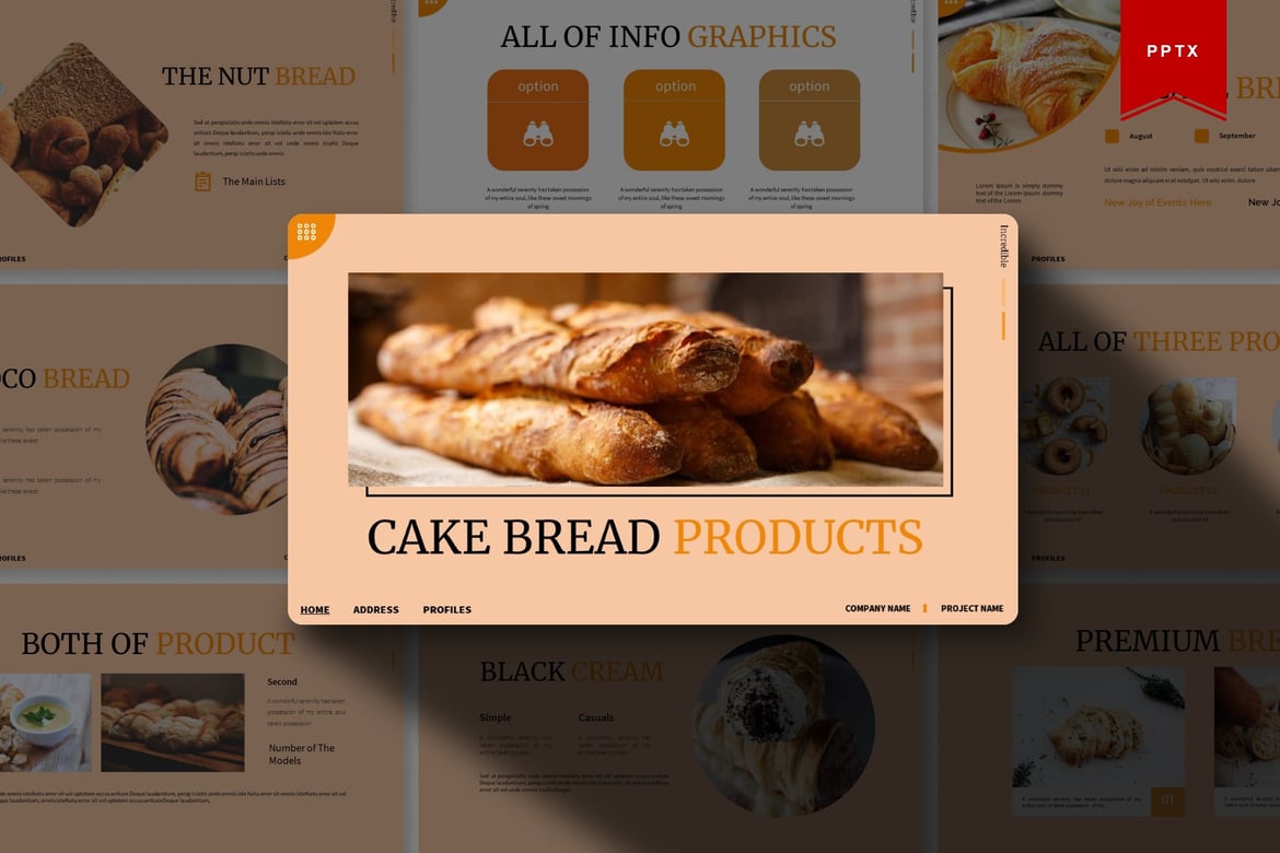 Template Presentasi Powerpoint Cake Bread yang Menarik