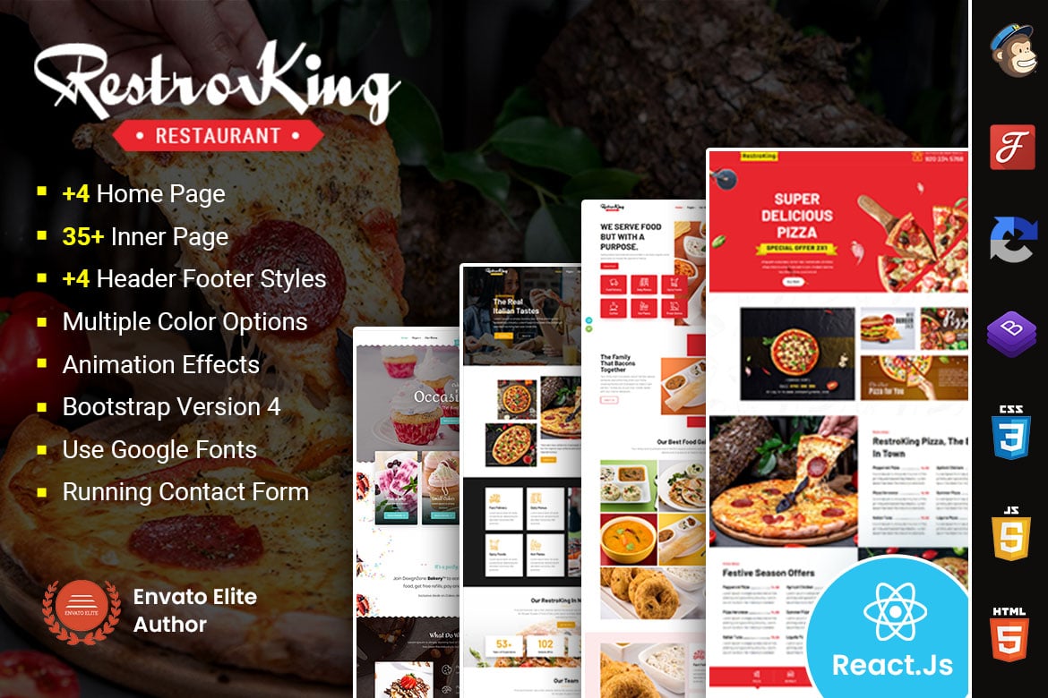Template Website Cake Pizza & Bakery yang Modern dan Responsif