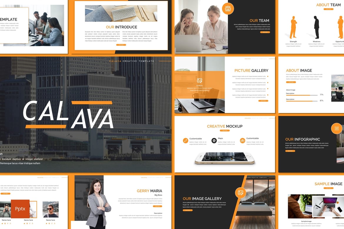 Calava - Template Powerpoint Bisnis yang Kreatif dan Minimalis